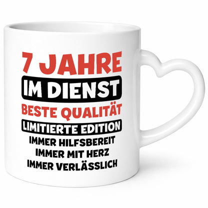 7 Jahre im Dienst | Jubiläum Arbeit v3 Geschenkidee Kollegen Büro Humor Tasse