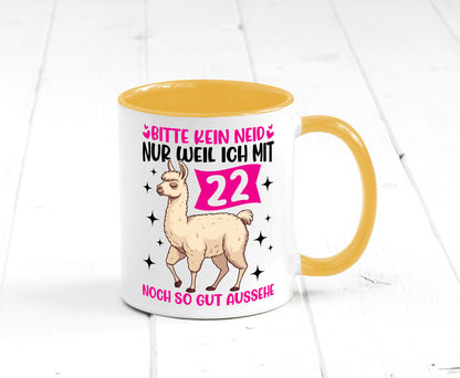 22. Geburtstag | 22 Jahre Lama gut aussehen lustig Geschenkidee Geschenk Tasse