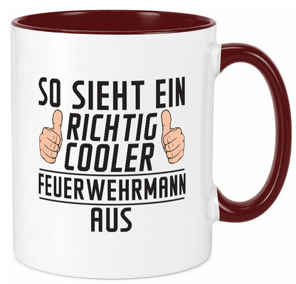 Richtig Cooler Feuerwehrmann | Feuerwehr Geschenkidee Humor Tasse