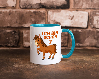 7. Geburtstag | Ich bin schon 7 Pferde Pony Humor Geschenkidee Tasse