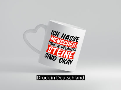 Ich hasse Menschen | Steine Sarkasmus witziger Spruch lustig Humor Geschenkidee