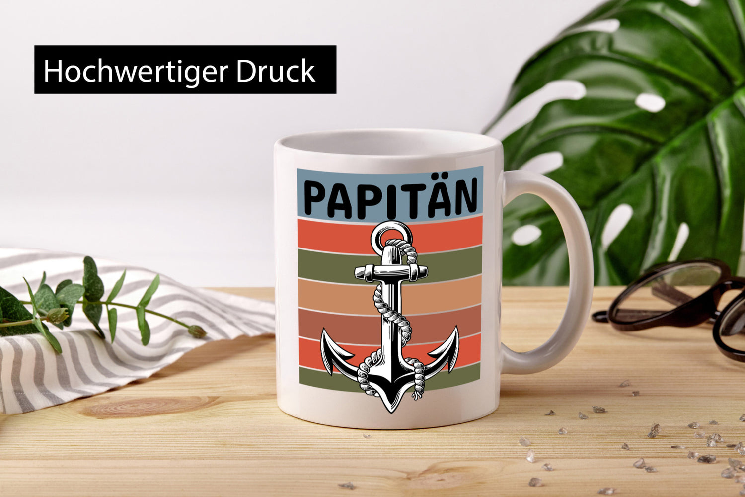 Papitän | Spruchtasse Vatertag Geburtstag Papa lustig Familie Geschenkidee