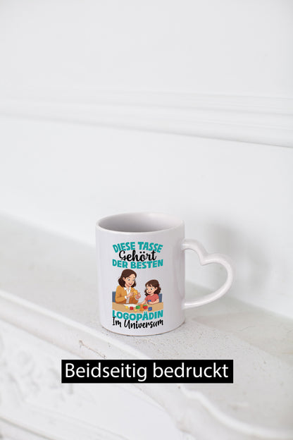 Im Universum: Logopädin | Sprachtherapie Geschenkidee Humor Tasse