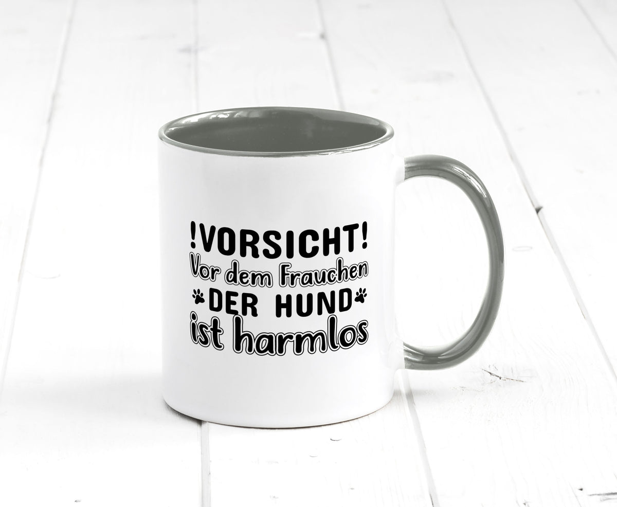 Vorsicht vor dem Frauchen | Hundebesitzerin Pfoten Geschenkidee Tierliebhaber Tasse