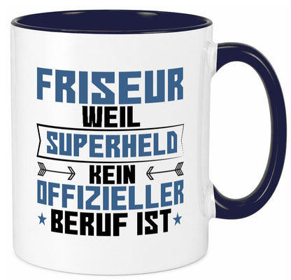 Superheld Friseur | Frisör Geschenkidee Humor Tasse