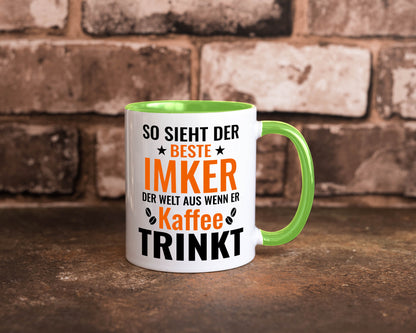 Kaffee trinkt: Imker | Imkerei lustiger Spruch Geschenk Humor Geschenkidee Tasse