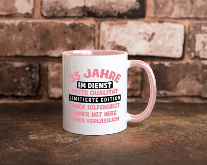 35 Jahre im Dienst | Jubiläum Arbeit v11 lustig Kollegen Büro Geschenk Tasse