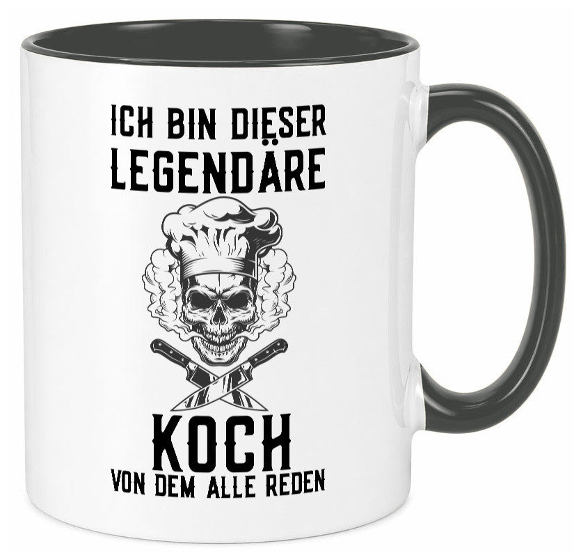 Legendärer Koch | Haubenkoch Totenkopf Küchenchef lustiger Spruch Geschenk Tasse
