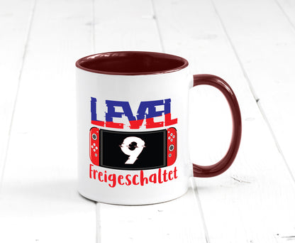Level 9 Freigeschaltet | 9. Geburtstag Zocker Gamer Humor Geschenkidee Tasse