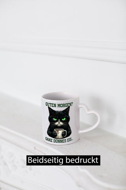 Guten Morgen ganz dünnes Eis | Böse Katze lustig Tierliebhaber Humor Geschenk