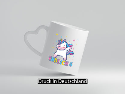 Endlich 6 | Einhorn Sterne lustiger Spruch Geschenk Humor Geschenkidee Tasse