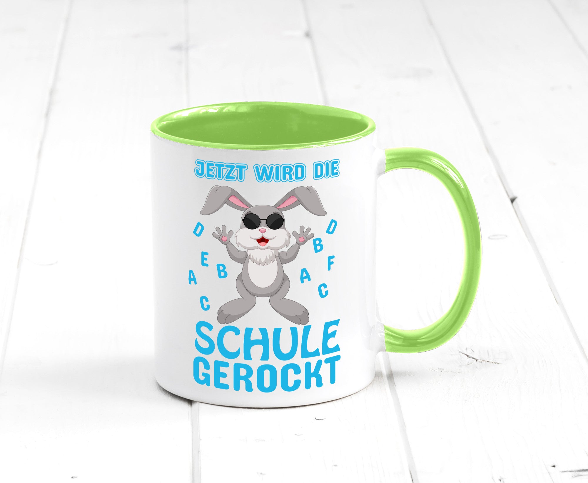 Schule wird gerockt | Schulbeginn Tasse cooler Hase lustiger Spruch Geschenk