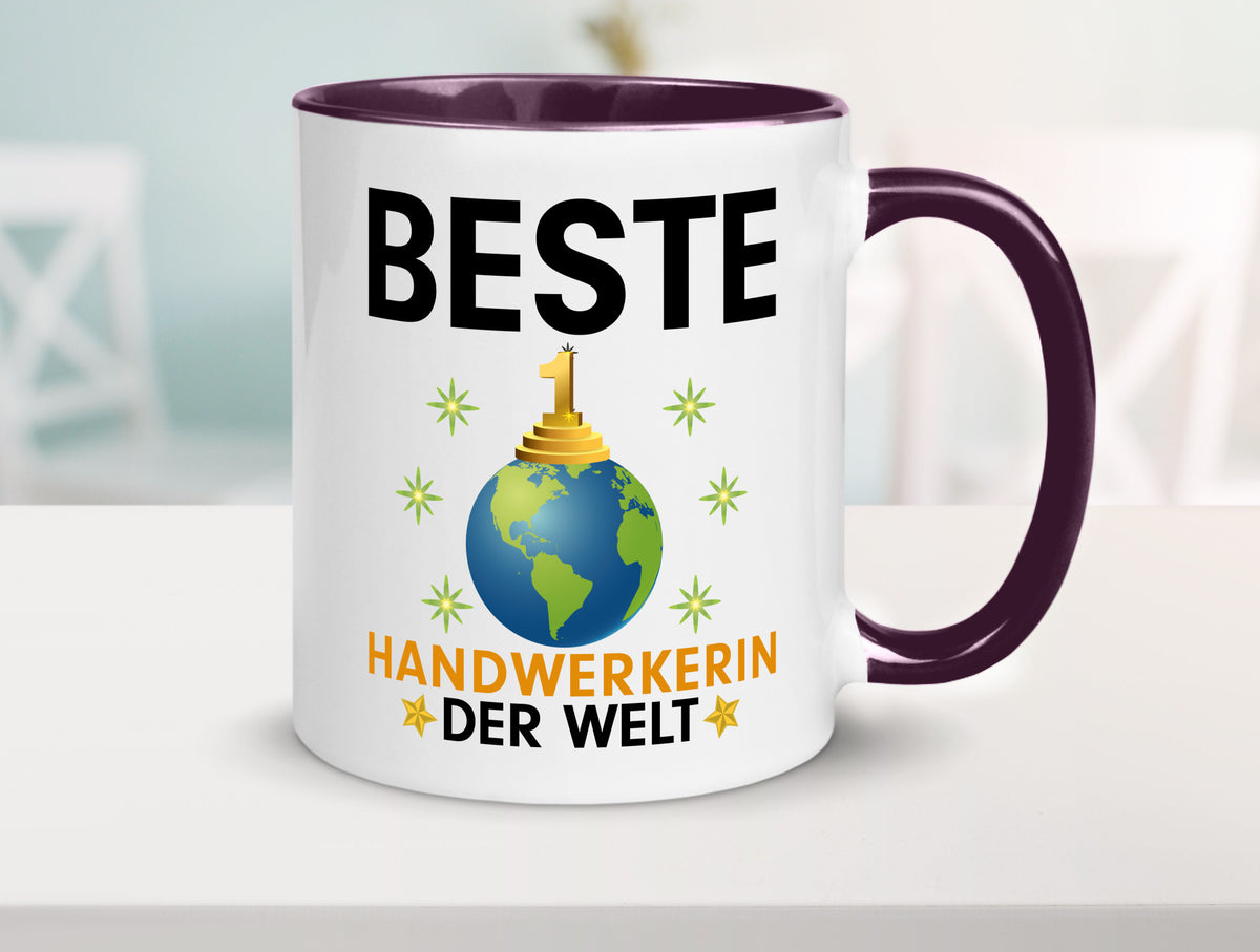 Welt Beste Handwerkerin | Handwerkerinnen lustiger Spruch Geschenk Humor Tasse