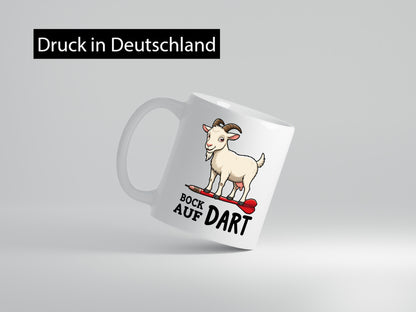 Bock auf Dart | Dartspieler Dartpfeil Ziegenbock v2 Geschenkidee Humor Tasse