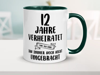 12 Jahre Verheiratet, immer noch am Leben! Geschenkidee Humor Tasse