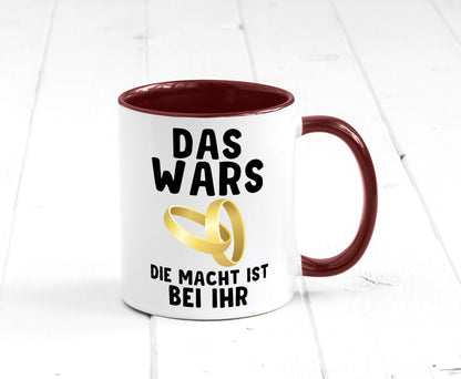 Die macht ist bei ihr | Hochzeit Tasse Ehemann Ehe Geschenk Humor Geschenkidee