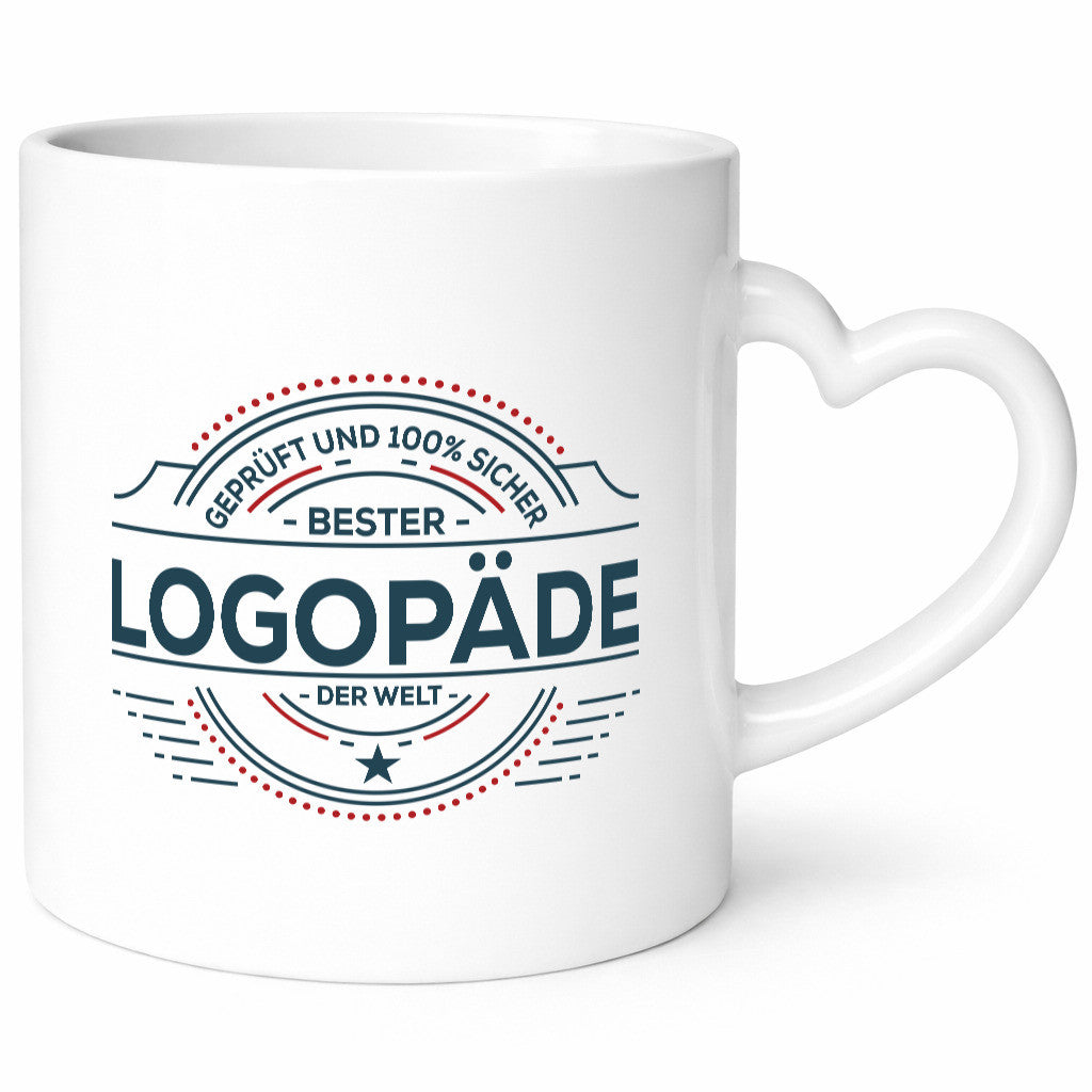 Geprüft und sicher: Logopäde | Sprachtherapie Geschenkidee Humor Tasse
