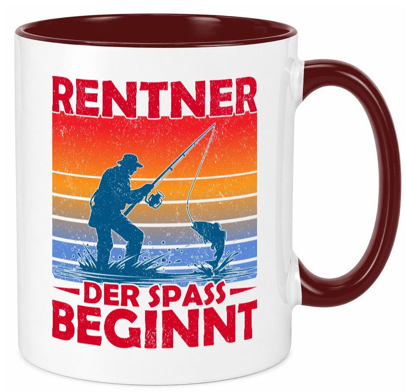 Rentner der spaß beginnt | Ruhestand Angler Angeln lustig Jubiläum Geschenk Tasse