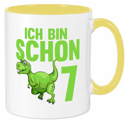 7. Geburtstag | 7 Jahre Dino Dinosaurier Humor Geschenkidee Tasse