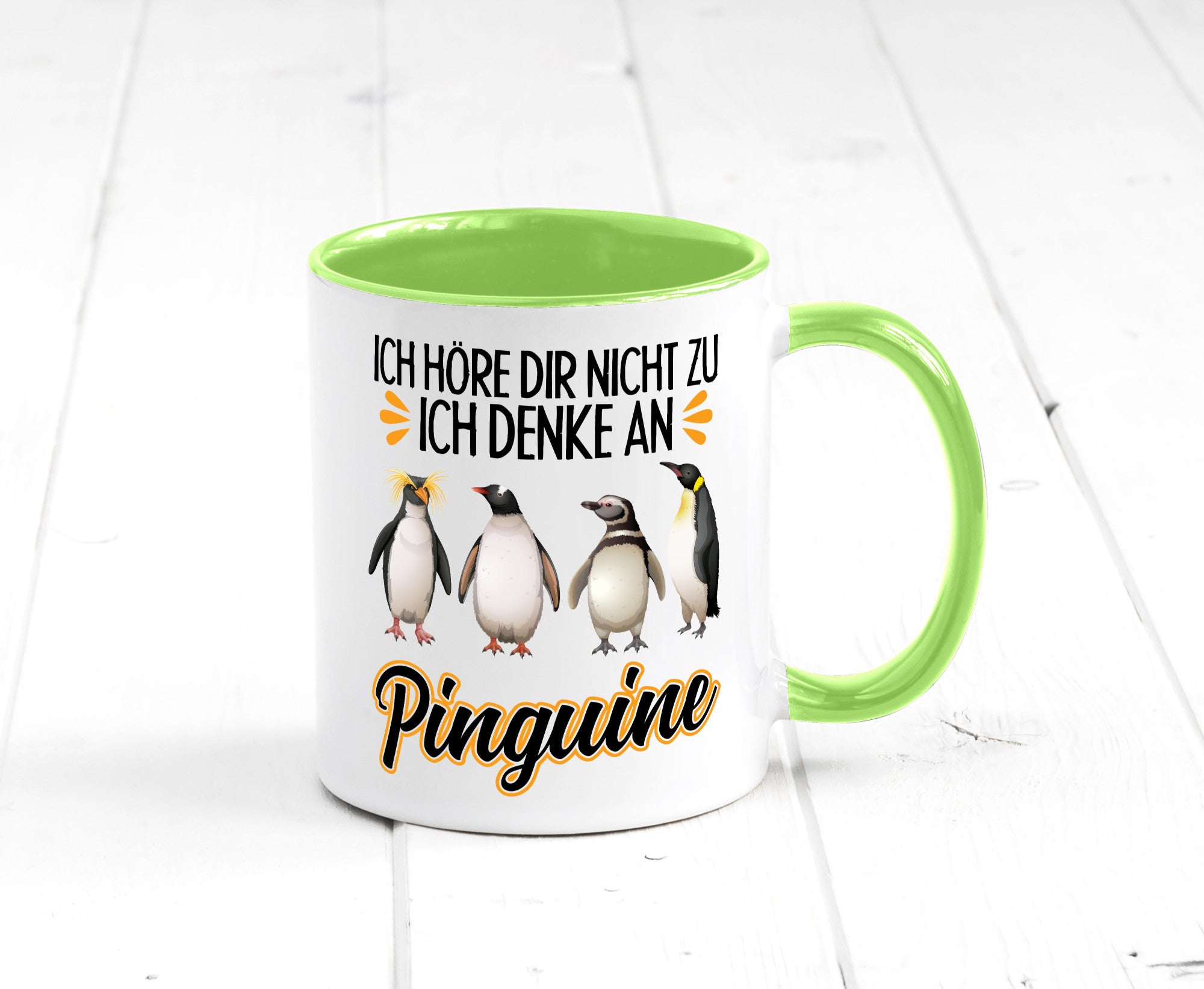 Ich denke an Pinguine Geschenkidee Humor Tasse