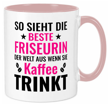 Kaffee trinkt: Friseurin | Friseuse Frisörin lustig Humor Geschenkidee Geschenk