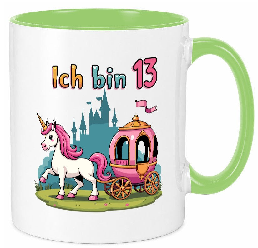 13. Geburtstag | Prinzessin in Kutsche Einhorn Geschenk Geschenkidee lustiger Tasse