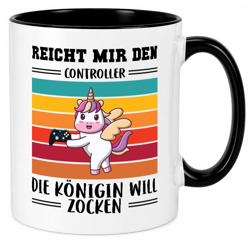 Die königin will Zocken | Gamerin Zockering Gaming lustiger Spruch Geschenk Tasse