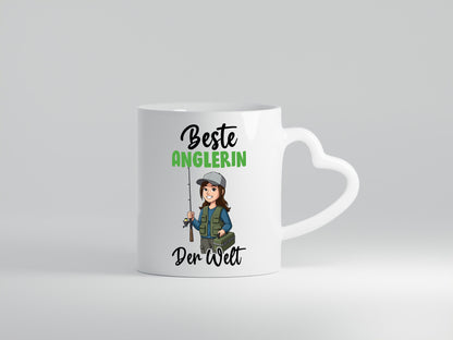 Beste Anglerin | Angeln Fischerin v2 lustig Humor Geschenkidee Geschenk Tasse