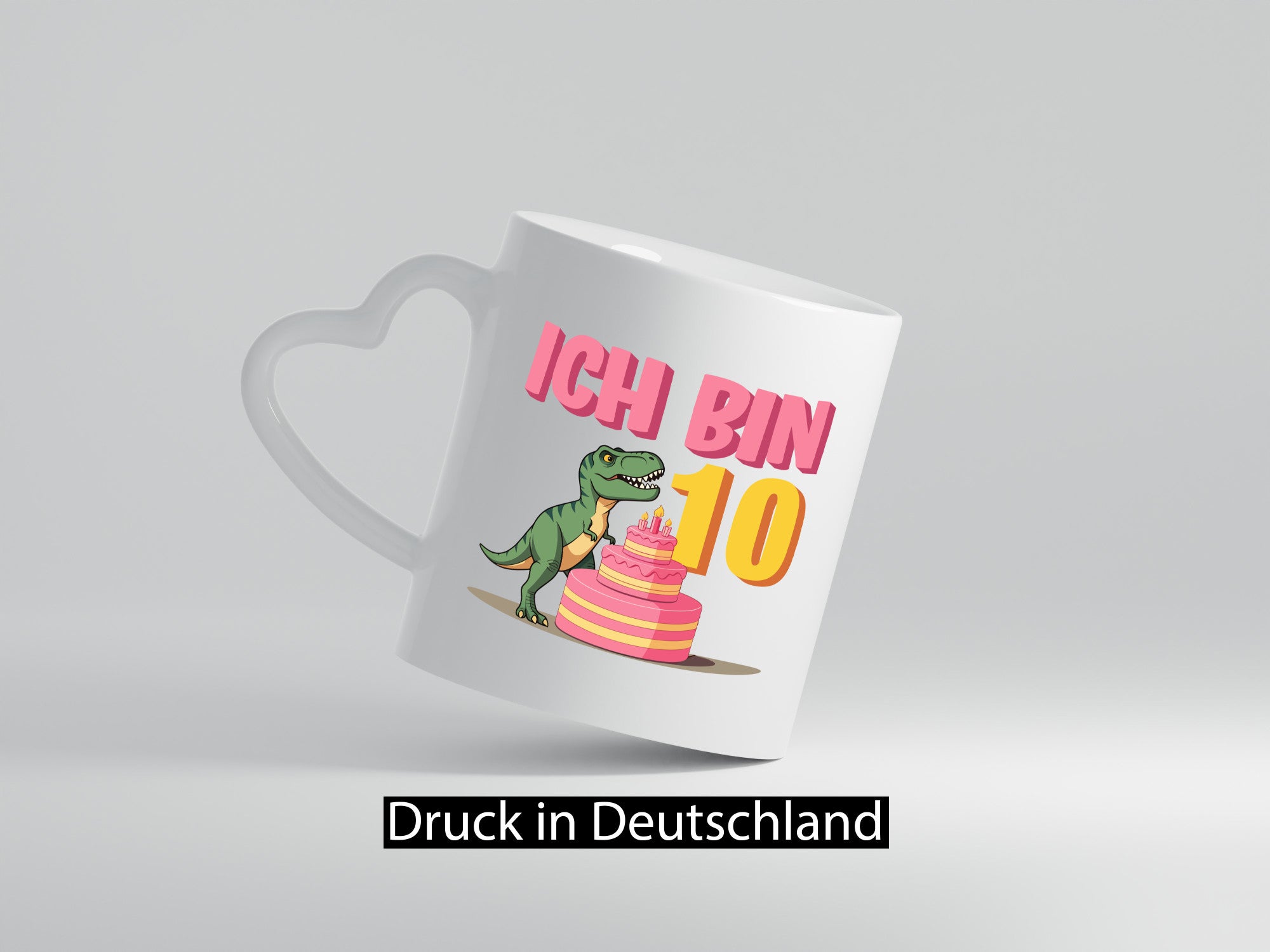 10 Geburtstag | Jahre Dinosaurier mit Kuchen Humor Geschenkidee Tasse