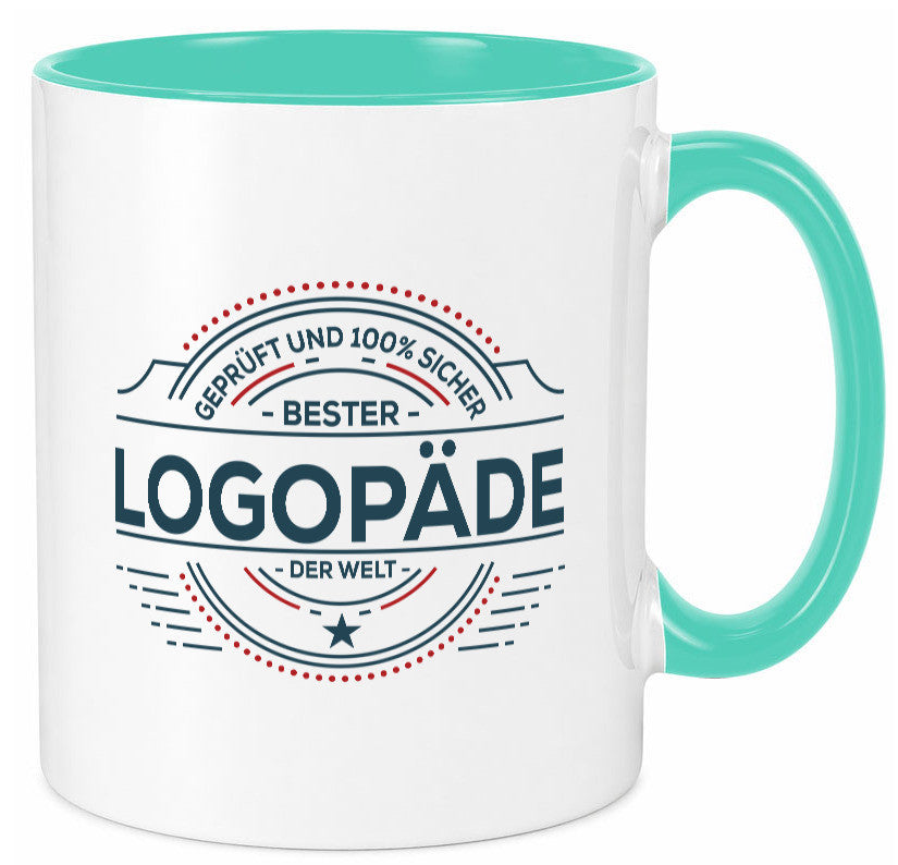 Geprüft und sicher: Logopäde | Sprachtherapie Geschenkidee Humor Tasse