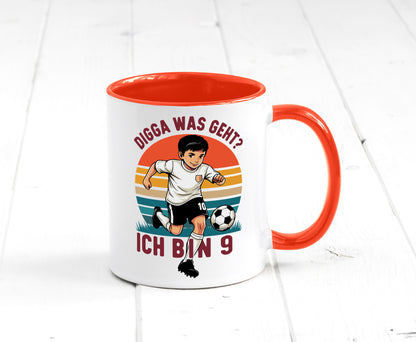 9 Geburtstag | Jahre Digga was geht ab Fußball lustig Geschenkidee Geschenk