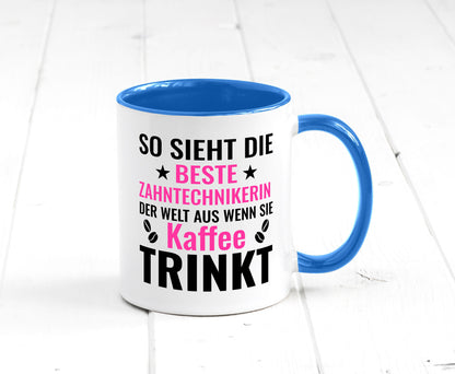 Kaffee trinkt: Zahntechnikerin | Zahnmedizin lustiger Spruch Geschenk Humor