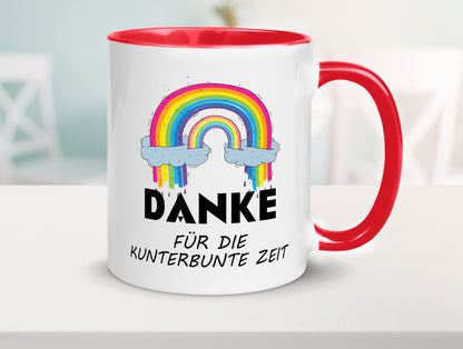 Danke für die Kunderbunte Zeit | Regenbogen lustiger Spruch Geschenk Humor