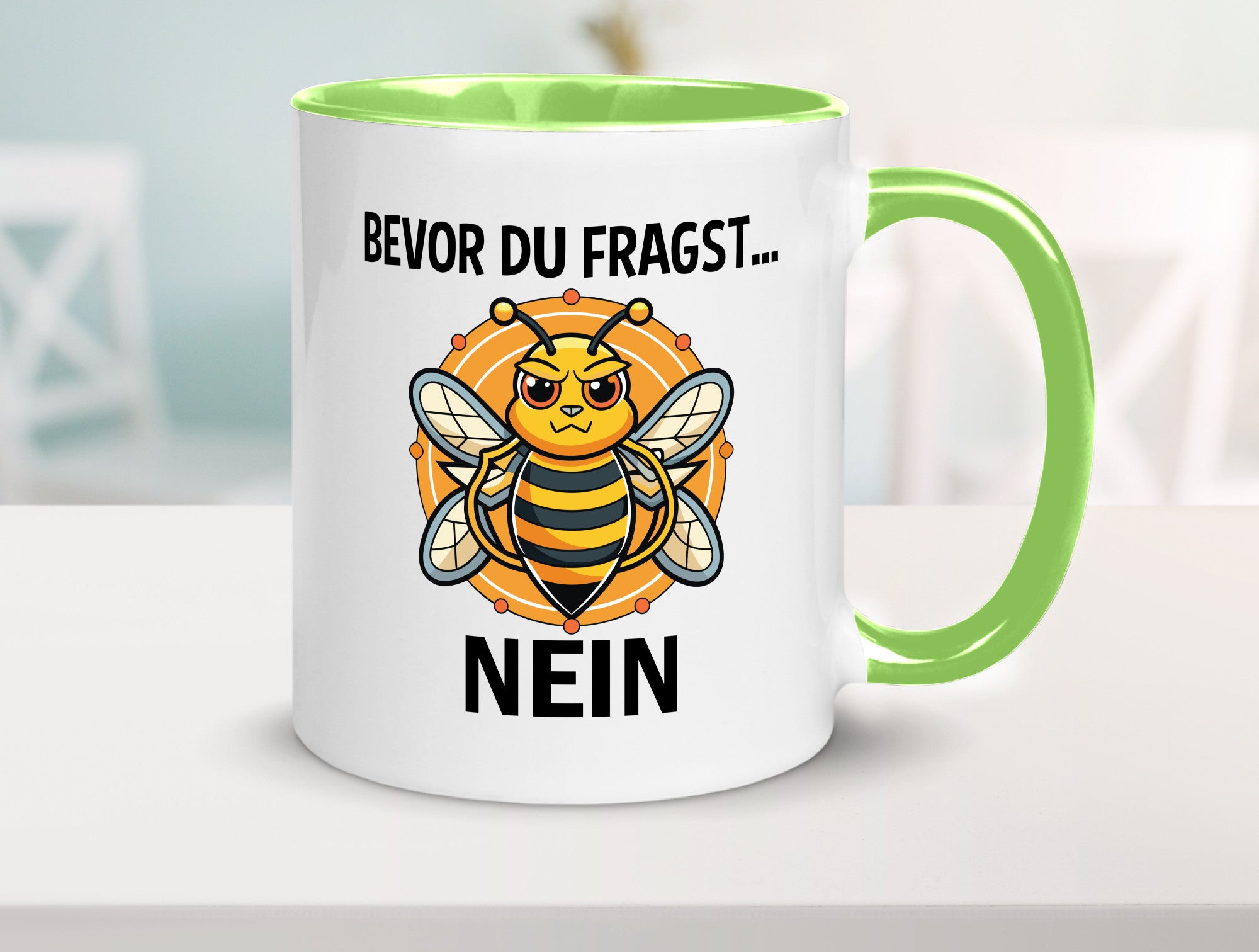 Bevor du fragst... Nein | Hummeln v2 lustig Humor Geschenkidee Geschenk Tasse