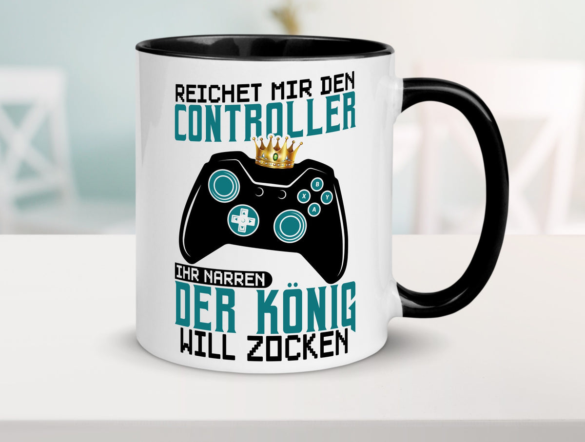 Der König will Zocken | Gamer lustiger Spruch Geschenk Humor Geschenkidee Tasse