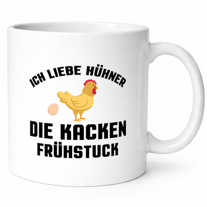 Ich liebe Hühner | Spruch lustig Frühstück Humor Geschenkidee Tasse