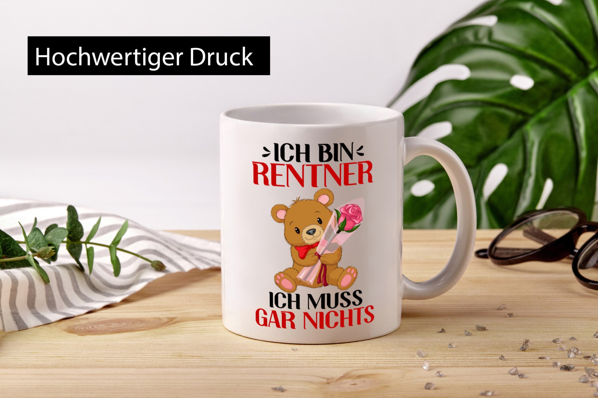 Ich bin Rentner muss gar nix | Teddybär lustiger Spruch Geschenk Ruhestand