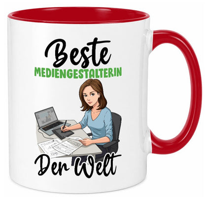 Beste Mediengestalterin | Medien v2 Geschenk Humor Geschenkidee lustiger Spruch Tasse