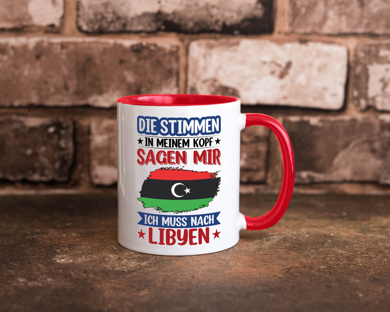 Libyen | Urlaub Stimmen in meinem Kopf Traumland Geschenkidee Humor Tasse