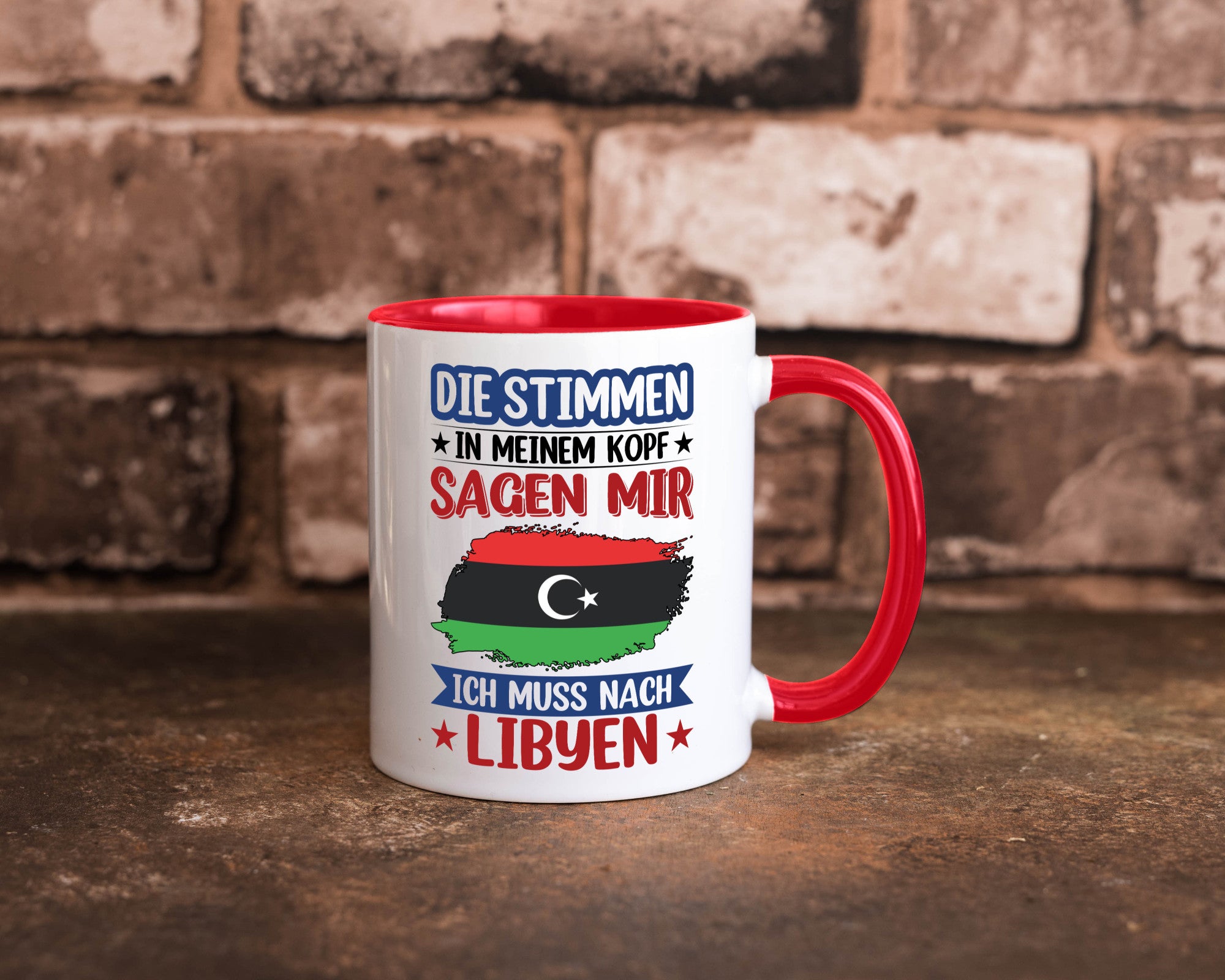 Libyen | Urlaub Stimmen in meinem Kopf Traumland Geschenkidee Humor Tasse