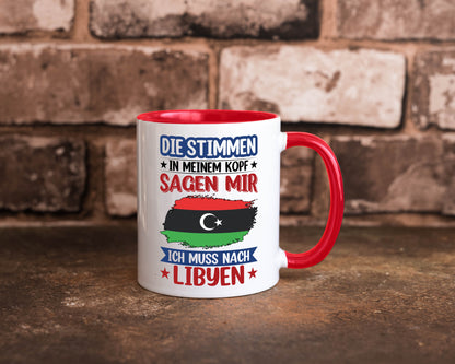 Libyen | Urlaub Stimmen in meinem Kopf Traumland Geschenkidee Humor Tasse