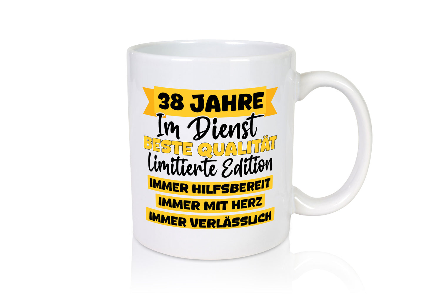 38 Jahre im Dienst | Jubiläum Arbeit v8 Geschenkidee Kollegen Büro Humor Tasse