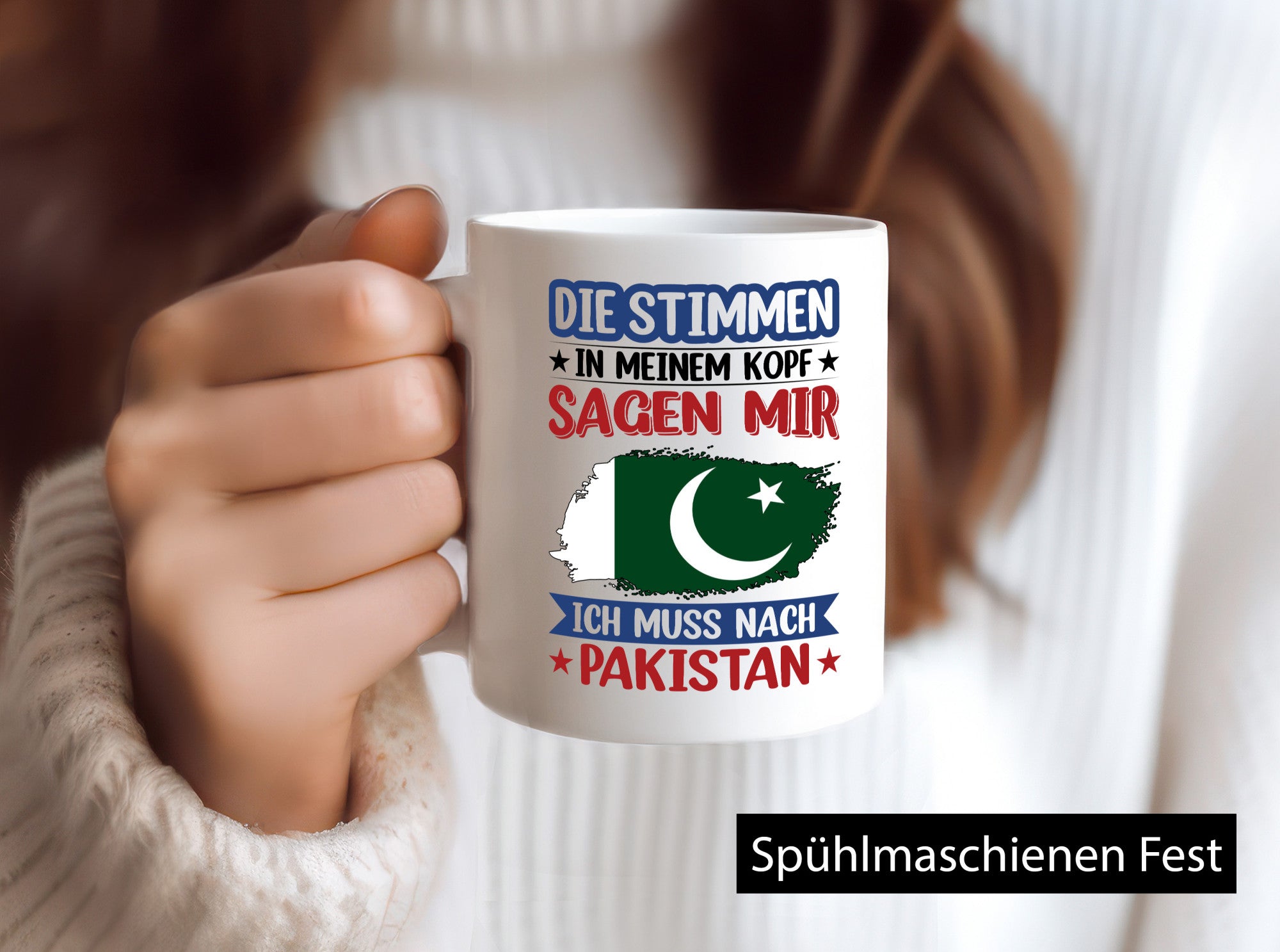 Pakistan | Urlaub Stimmen in meinem Kopf Traumland v2 Geschenkidee Humor Tasse