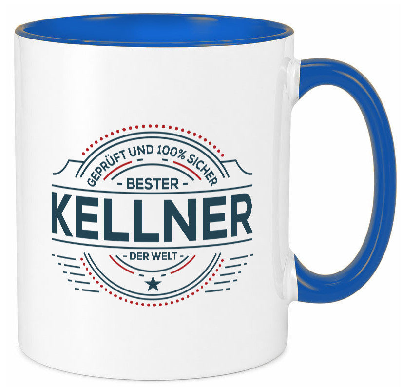 Geprüft und sicher: Kellner | kellnern Bedienung Geschenk Humor Geschenkidee Tasse