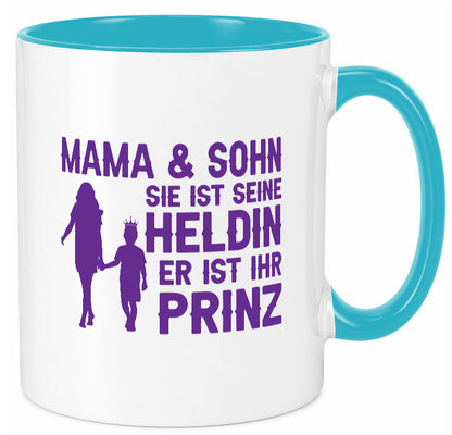 Mama &amp; Sohn | Helding Prinz Mutterliebe Geschenkidee Familie Humor Tasse