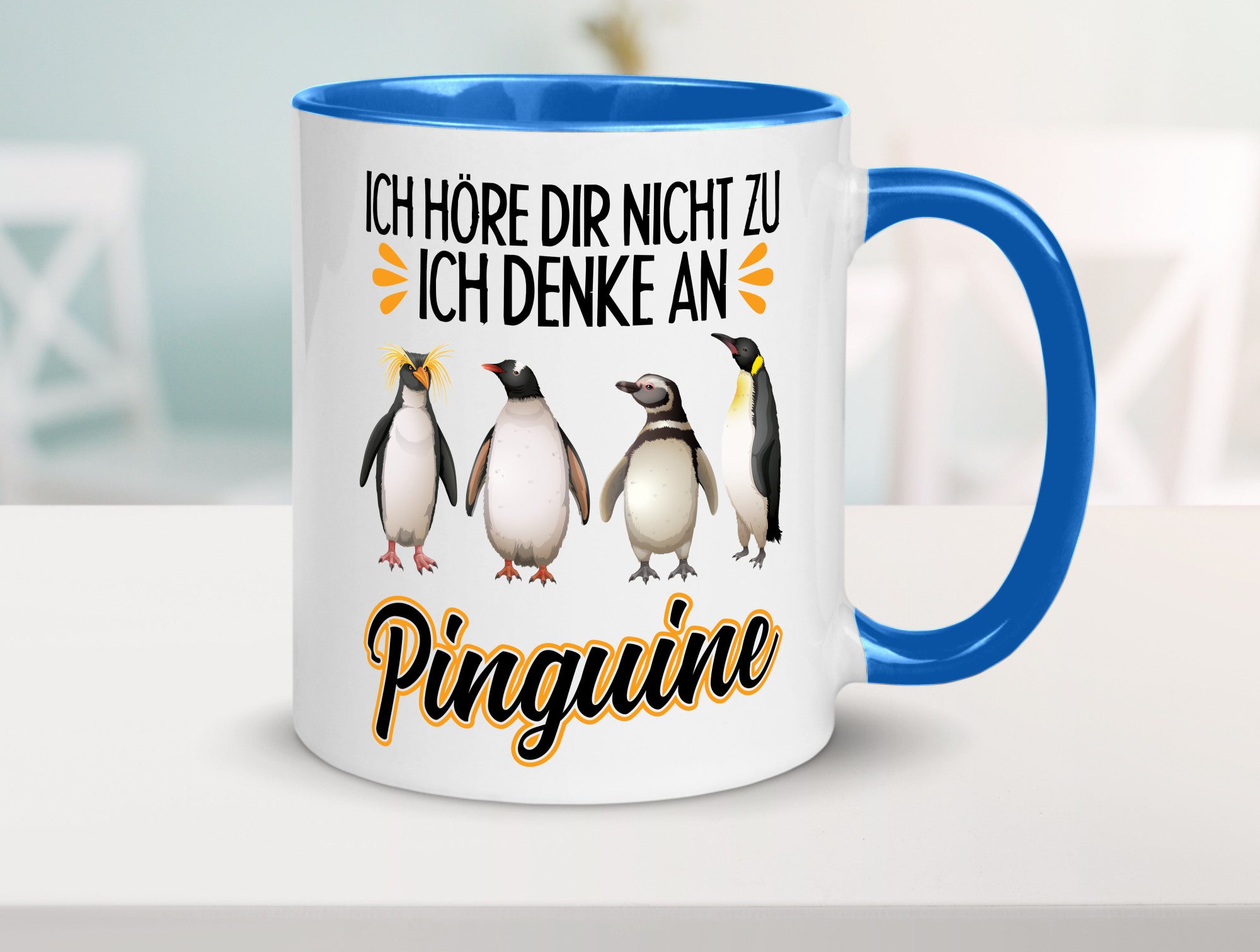 Ich denke an Pinguine Geschenkidee Humor Tasse