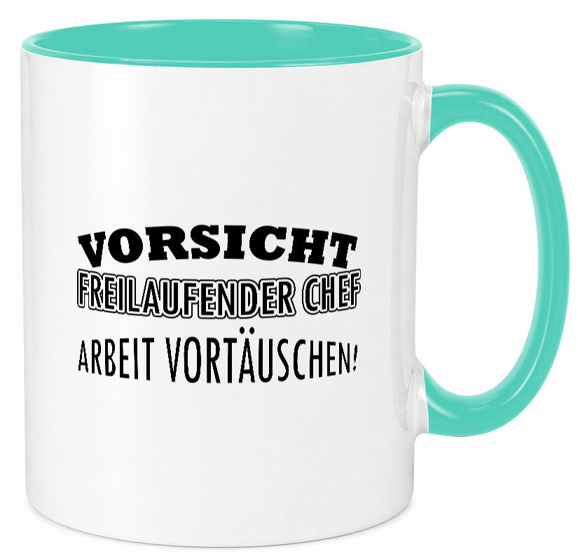 Freilaufender Chef lustig Arbeit Kollegen Büro Geschenk Tasse