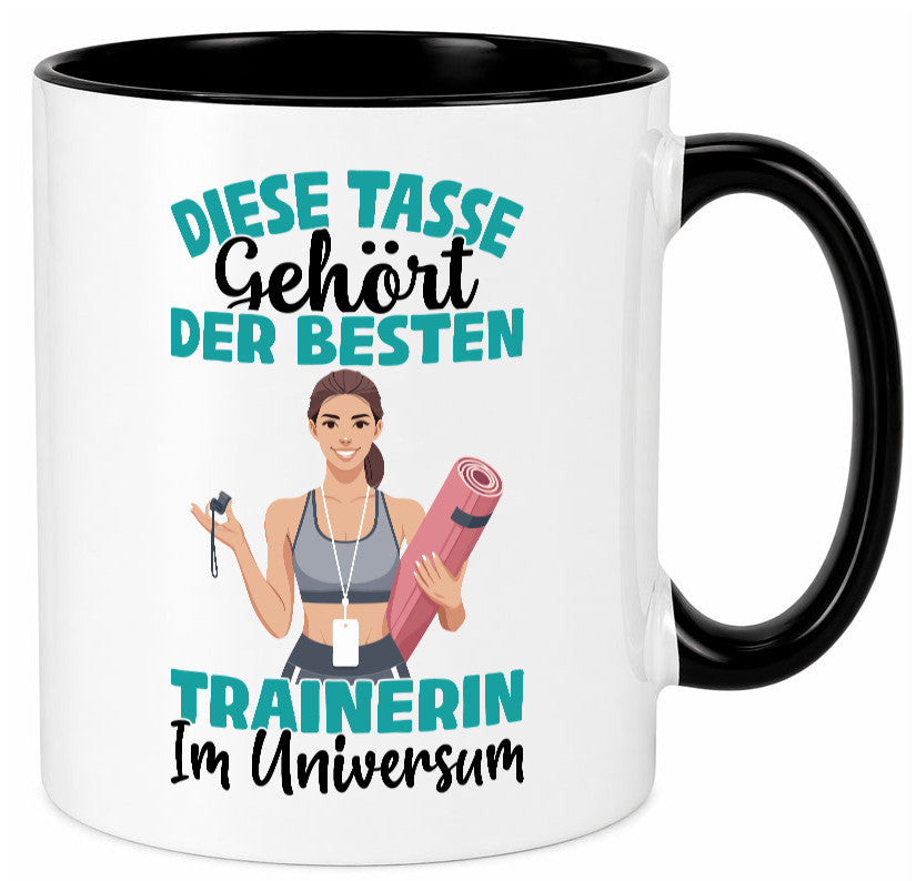 Im Universum: Trainerin | Sportverein Humor lustig Geschenkidee Geschenk Tasse