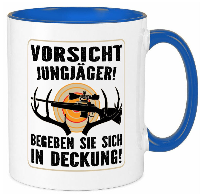Votsicht Jungjäger | In Deckung Neuling beim Jagen lustig Humor Geschenkidee Tasse