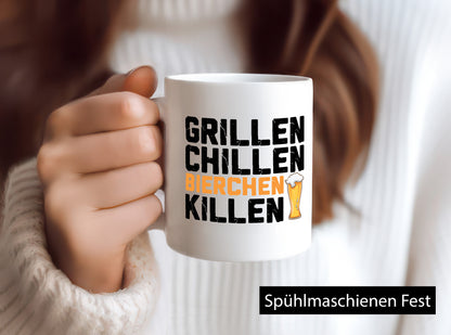 Grillen Chillen Bierchen Killen | Grillmeister Party Geschenk Humor